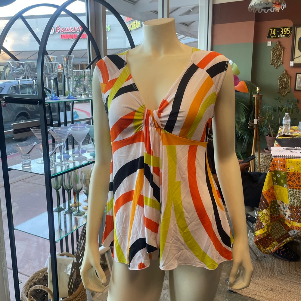 Versace Jeans Couture Multicolor Striped Fabric Made in Italy
